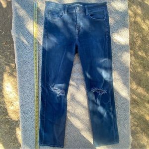 Fidelity Jeans Cher High Rise Slim Straight Distressed Knee size 27 4